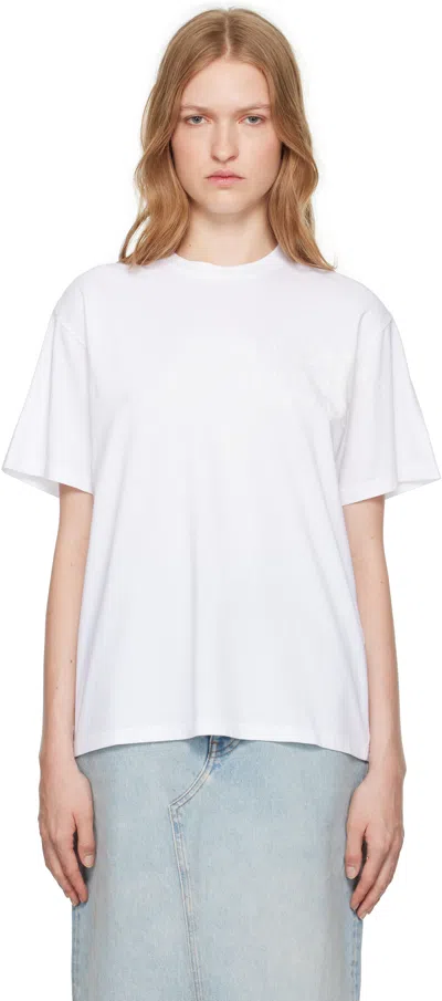 Mm6 Maison Margiela White Numeric Dropped-shoulder T-shirt In 100 Optic White