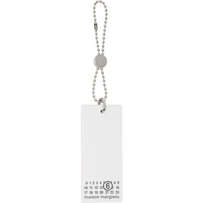 Mm6 Maison Margiela White 'numeric Tag' Bag Charm In T1003 White