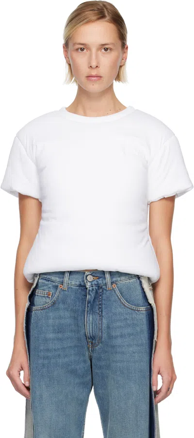 Mm6 Maison Margiela White Padded T-shirt In Multi