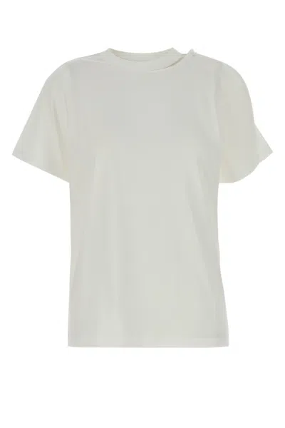 MM6 MAISON MARGIELA WHITE PIN-DETAIL COTTON T-SHIRT