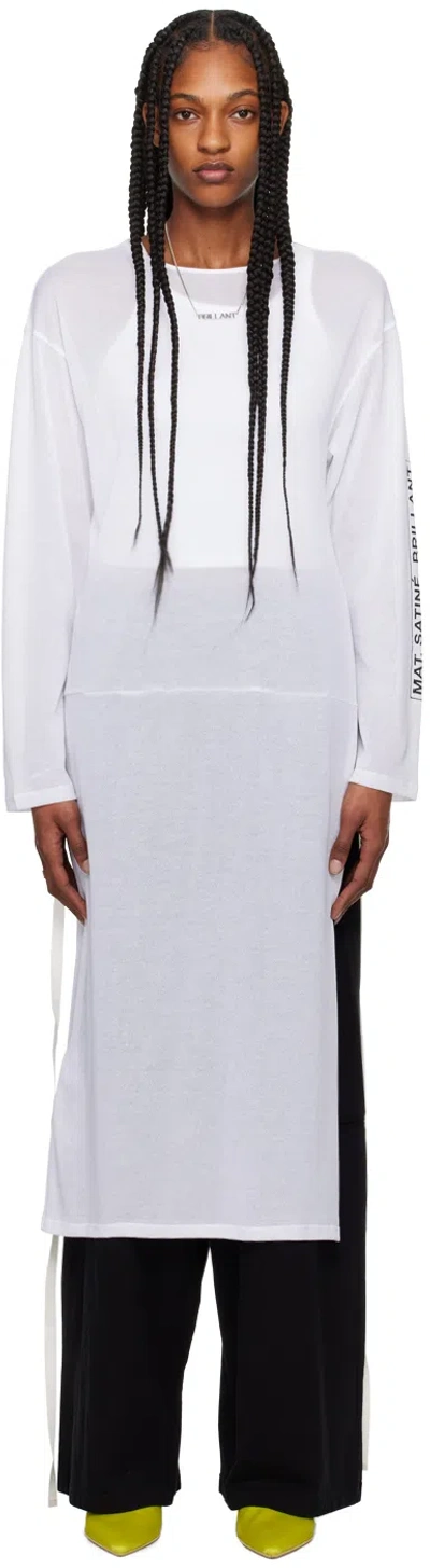 Mm6 Maison Margiela White Printed Midi Dress In 100 White