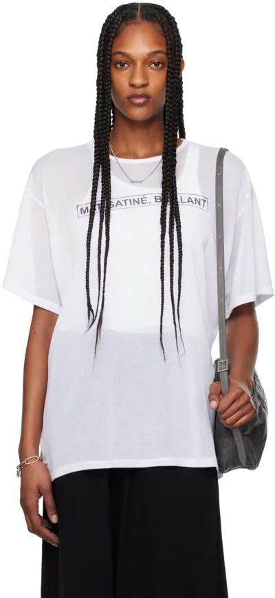 Mm6 Maison Margiela White Printed T-shirt In 100 White