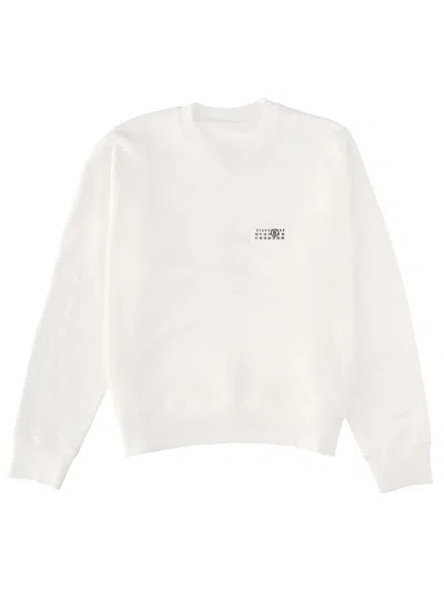 Mm6 Maison Margiela White Relaxed Logo Cotton Sweatshirt