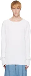 Mm6 Maison Margiela Men S Loose Rib Knit Sweater Off In White