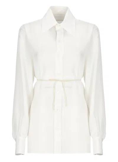 Mm6 Maison Margiela White Silk Shirt