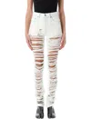 Mm6 Maison Margiela High Waist Distressed Denim Trousers