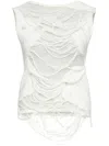 Mm6 Maison Margiela Mm6 By Maison Margiela Layered Distressed Fabric Sleeveless Top In White