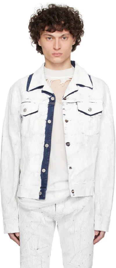Mm6 Maison Margiela White Sports Denim Jacket