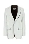 Mm6 Maison Margiela White Stretch Polyester Blend Blazer