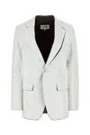 Mm6 Maison Margiela White Stretch Polyester Blend Blazer