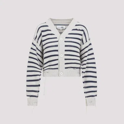 MM6 MAISON MARGIELA WHITE STRIPE CARDIGAN