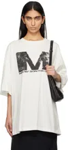Mm6 Maison Margiela White Sunbleached Logo T-shirt In 101 Off White