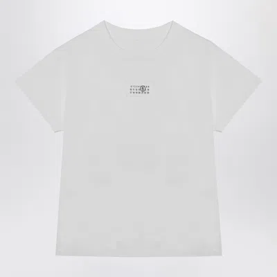 Mm6 Maison Margiela White T-shirt With Numeric Signature Patch