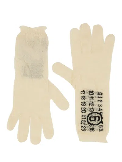 MM6 MAISON MARGIELA MM6 MAISON MARGIELA WHITE VIRGIN WOOL GLOVES