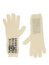 Mm6 Maison Margiela White Virgin Wool Gloves In Neutral
