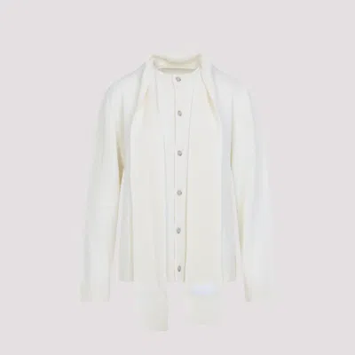 MM6 MAISON MARGIELA WHITE WOOL CARDIGAN