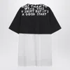 Mm6 Maison Margiela Mm6 By Maison Margiela Bicolor Contrast Print T-shirt With Round Neckline And Short Sleeves In Black