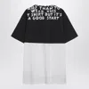 Mm6 Maison Margiela Mm6 By Maison Margiela Bicolor Contrast Print T-shirt With Round Neckline And Short Sleeves In Black