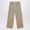 Mm6 Maison Margiela Wide Trousers With Brushstrokes And Elastic Waistband In Neutral