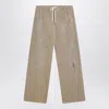Mm6 Maison Margiela Wide Trousers With Brushstrokes And Elastic Waistband In Brown
