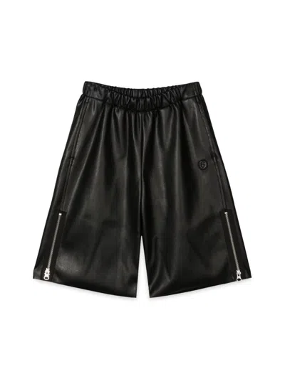 Mm6 Maison Margiela Kids' Wide Bermuda In Black