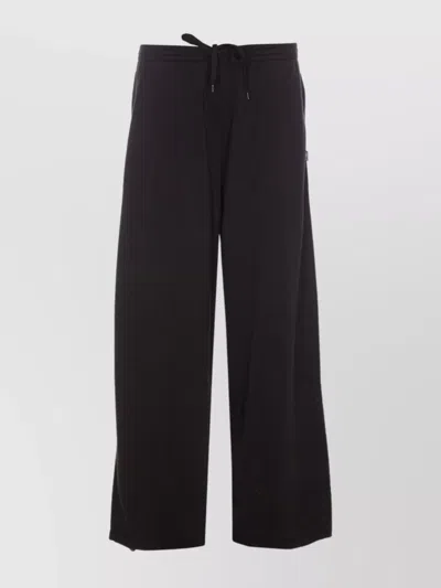 Mm6 Maison Margiela Wide Elasticized Waist Track Pants In Black