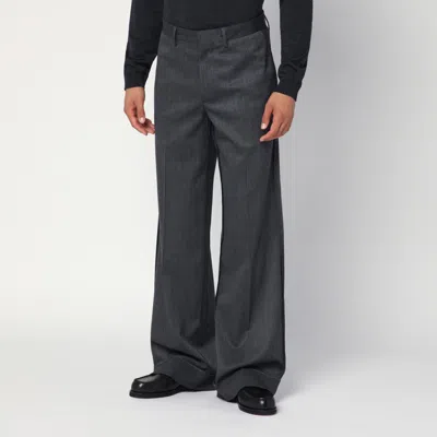 MM6 MAISON MARGIELA MM6 MAISON MARGIELA WIDE GREY WOOL-BLEND TROUSERS