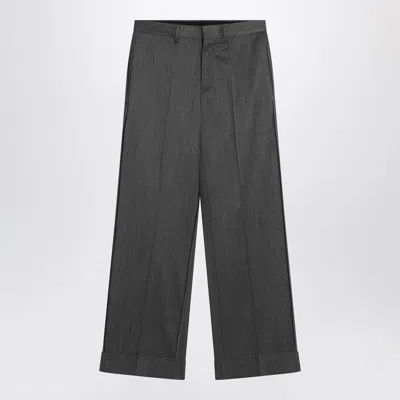 MM6 MAISON MARGIELA MM6 MAISON MARGIELA WIDE GREY WOOL-BLEND TROUSERS