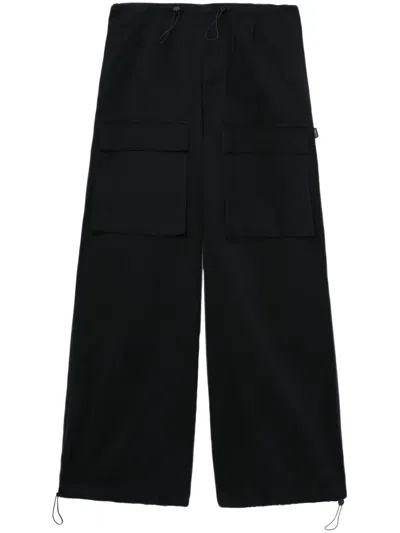 Mm6 Maison Margiela Wide-leg Cargo Trousers In Black