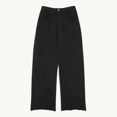 Mm6 Maison Margiela Wide-leg Cotton Trousers In Black