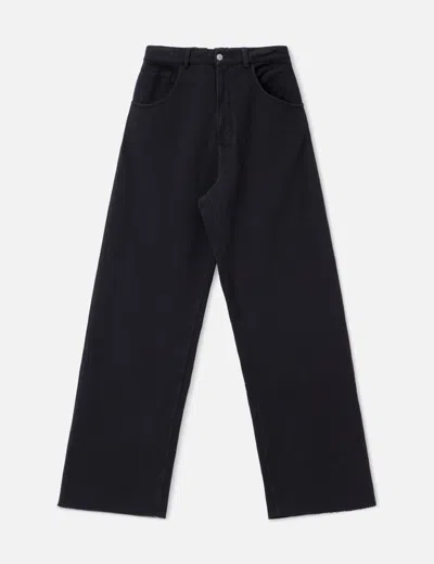 Mm6 Maison Margiela Wide-leg Cotton Trousers In Black