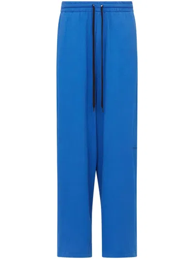 Mm6 Maison Margiela Wide-leg Cotton Trousers In Blue