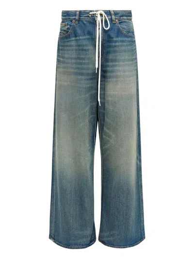 Mm6 Maison Margiela Wide-leg Denim Cotton Jeans In Blue