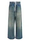 Mm6 Maison Margiela Wide Leg Denim Cotton Jeans In Blue