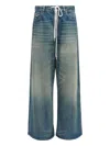 Mm6 Maison Margiela Wide Leg Denim Cotton Jeans In Blue