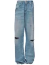 Mm6 Maison Margiela Wide-leg Denim Cotton Jeans In Clear Blue