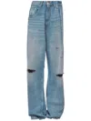 Mm6 Maison Margiela Wide-leg Denim Cotton Jeans In Clear Blue