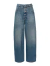 Mm6 Maison Margiela Sky Blue Wide-leg Denim Cotton Jeans In Azul