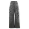 Mm6 Maison Margiela Wide-leg Destroyed Jeans In Black
