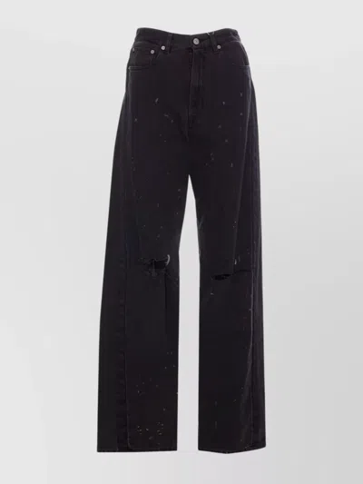 Mm6 Maison Margiela Wide-leg Distressed Loose Fit Trousers