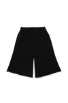 Mm6 Maison Margiela Shorts Wide Leg In Felpa Con Splits In Black