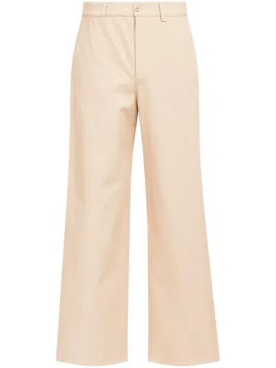 Mm6 Maison Margiela Wide-leg Gabardine Trousers In Neutrals