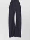 Mm6 Maison Margiela Wide Leg High Waist Trousers With Pleated Front In Black