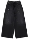 Mm6 Maison Margiela Wide Leg Jeans In Black