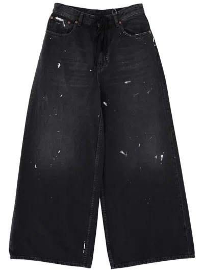 Mm6 Maison Margiela Wide Leg Jeans In Black