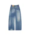 Mm6 Maison Margiela Blue Twist Wide Leg Jeans In Blue