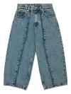 Mm6 Maison Margiela Kids Wide-leg Jeans In Blue