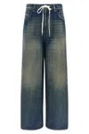 Mm6 Maison Margiela Wide Leg Denim Cotton Jeans In Blue