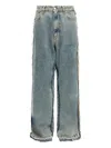 Mm6 Maison Margiela Wide Leg Jeans Woman Blu In Blue