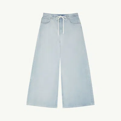 Mm6 Maison Margiela Drawstring Wide Leg Jeans In Blue